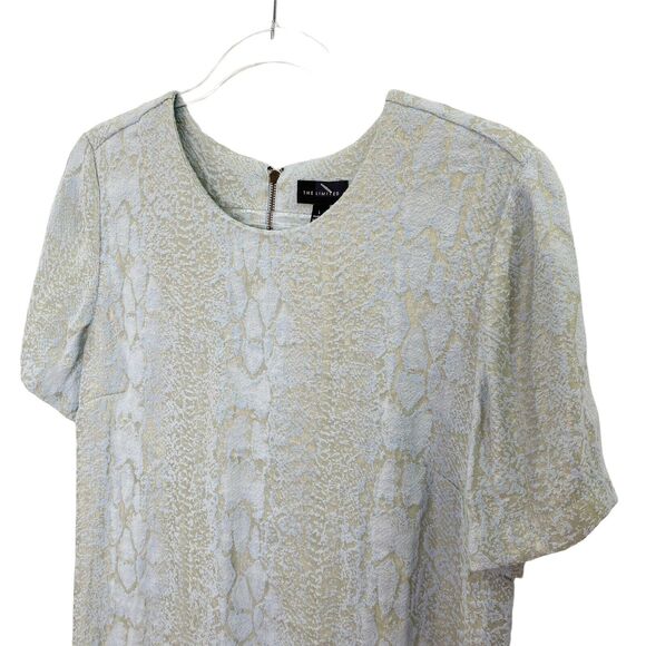 The Limited Womens Large Blue Beige Top Damask Snake Pattern Exposed Zipper - Picture 3 of 7